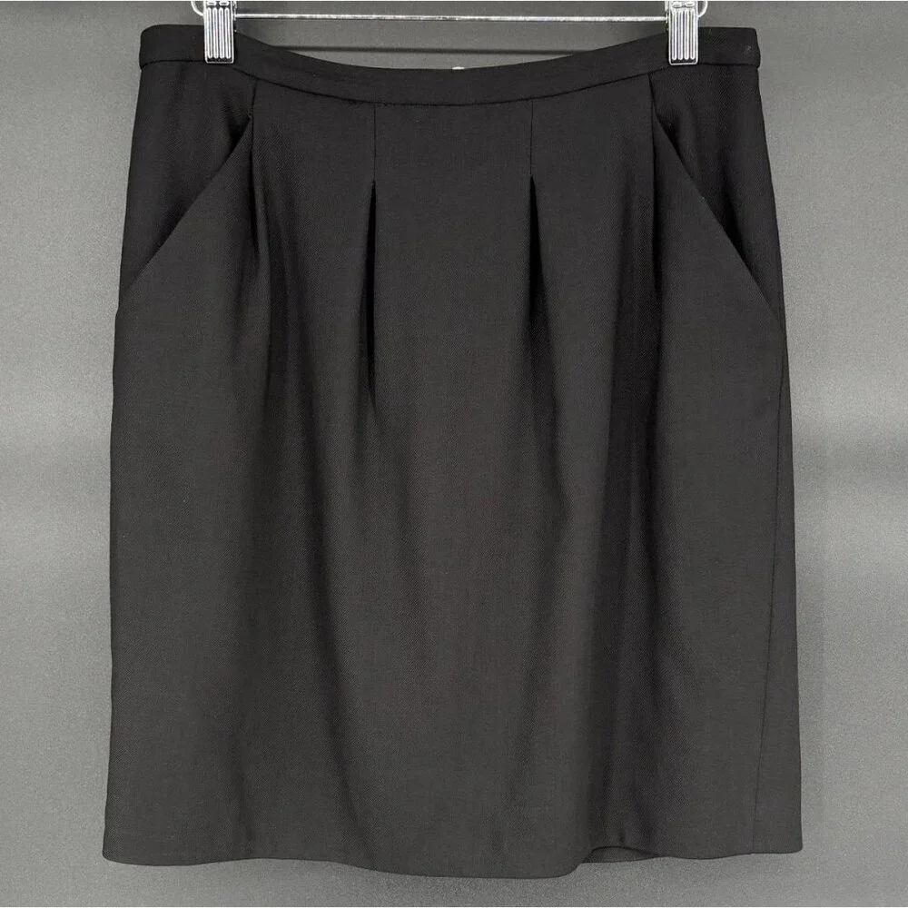 J. Crew Womens Wool Career Skirt Size 4 Black Above the Knee Office Professional